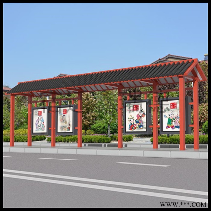 鑫瑞德 HCT 智能滾動燈箱候車亭 太陽能候車亭 鄉鎮公交站臺 歐式公交站臺 大燈箱候車亭