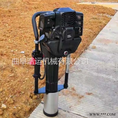 曲阜浩運機械大功率汽油打樁機 光伏工程植樁機 套筒多型號兩沖程沖擊錘