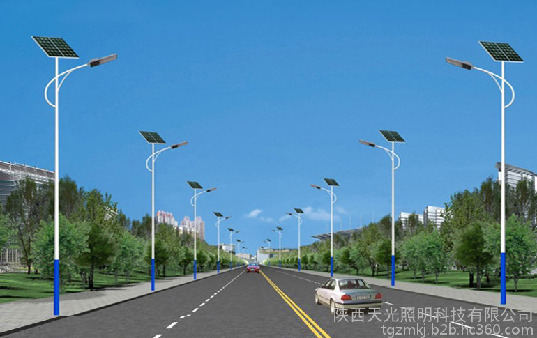 天光照明 太陽能一體燈 太陽能庭院燈 直桿太陽能路燈廠家