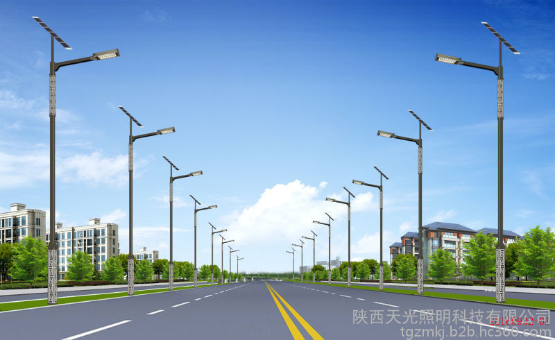 天光照明 太陽能一體燈 太陽能庭院燈 直桿太陽能路燈廠家