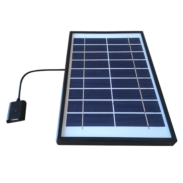 手機(jī)充電5W多晶太陽能充電板 支架 塑膠邊框穩(wěn)壓5V USB穩(wěn)壓輸出
