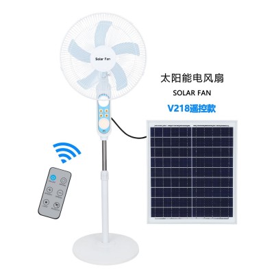 16寸太陽能充電落地扇V218大風力3擋調(diào)節(jié)帶遙控USB