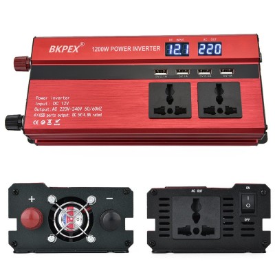 新款數(shù)顯太陽(yáng)能逆變器車載逆變器帶usb lcd數(shù)顯排插逆變器