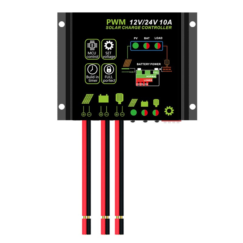 太陽能12V24V10A PWM光控定時路燈控制器離網光伏控制器廠家