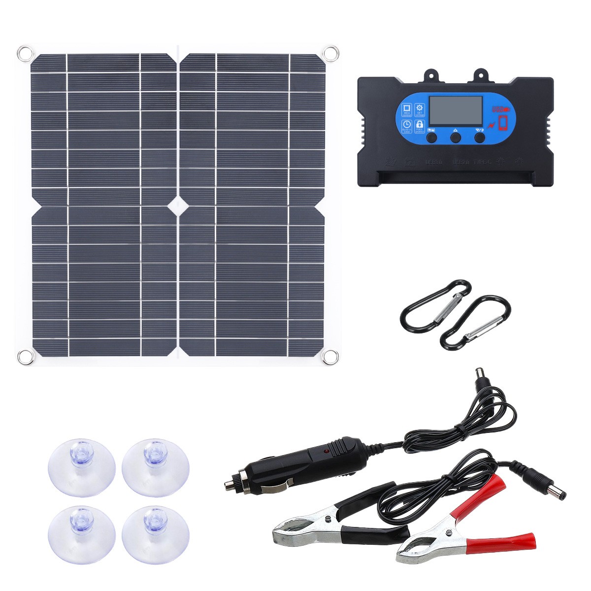 智能充電套裝快充控制器18V12V9V5V 免電池直接驅動簡便單晶25W