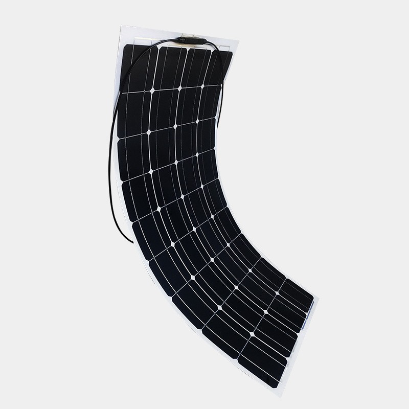 半柔性單晶100W太陽能電池板車載光伏發(fā)電露營房車戶外220v供電