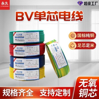 跨境供應國標BV銅芯電纜線1.5 2.5平方家用電線電纜批發家裝電源