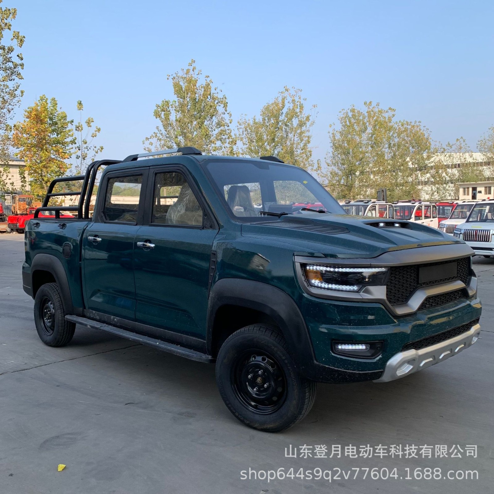 電動四輪皮卡家用載貨汽車新能源雙排油電兩用農(nóng)用老頭樂代步車