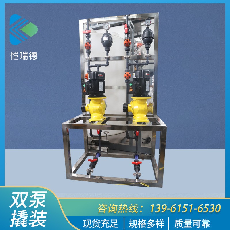雙泵撬裝計量泵撬裝組合加藥裝置全自動加藥系統(tǒng)污水處理設備