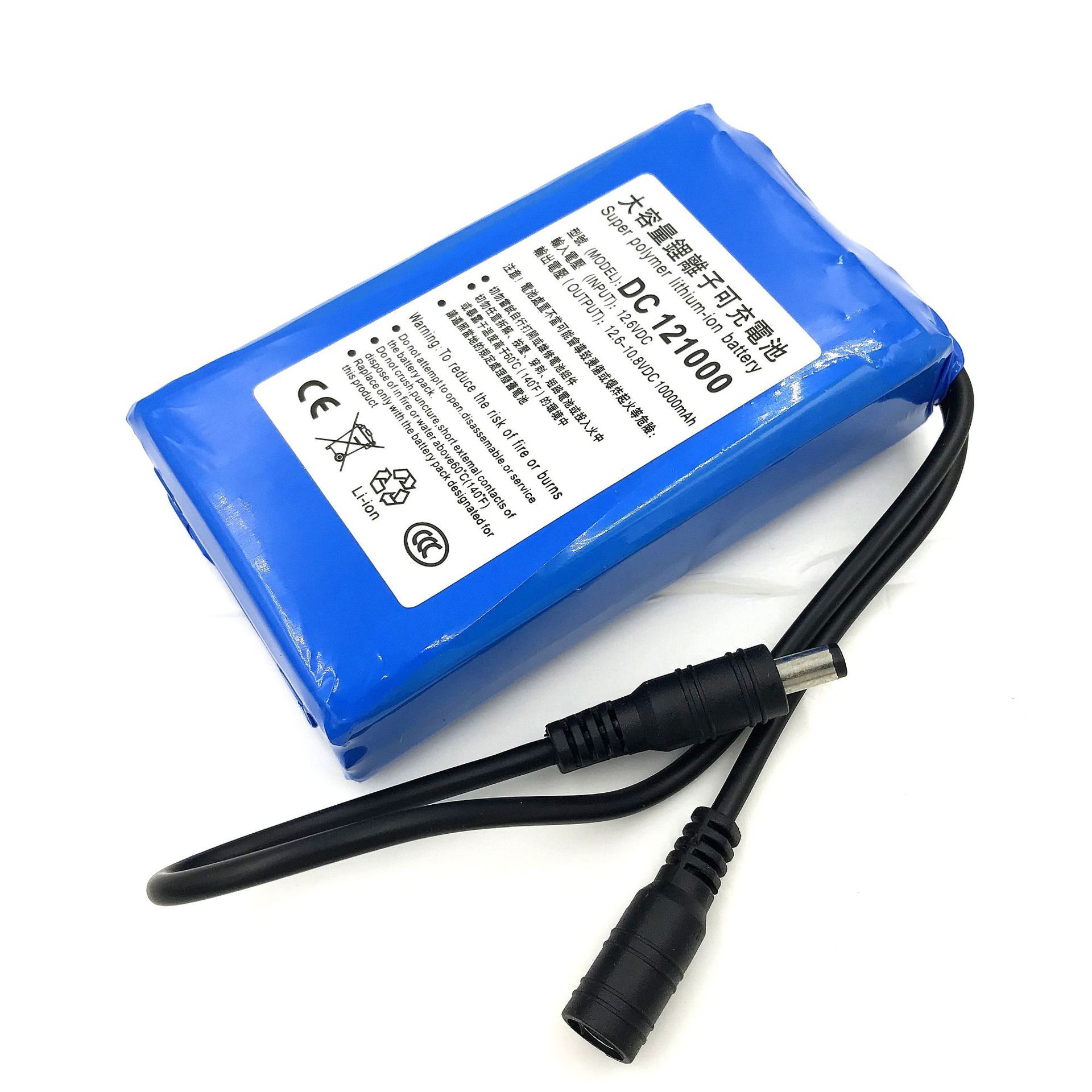 12V10000聚合物L(fēng)ED燈電機(jī)共享設(shè)備用鋰電池