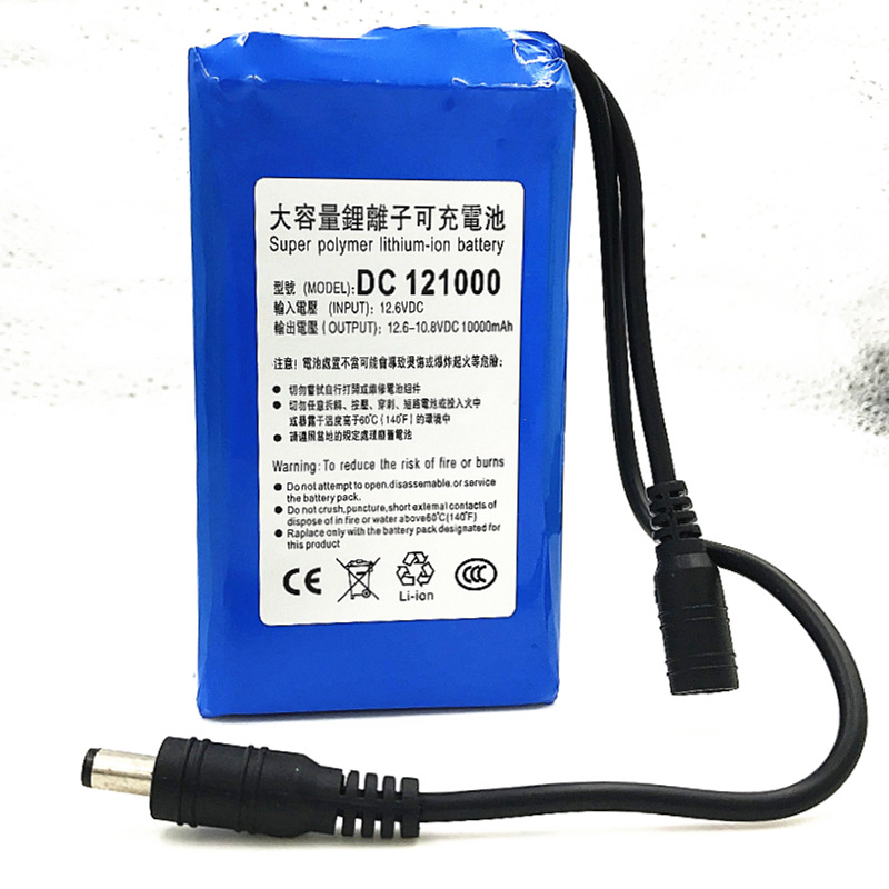 12V10000聚合物L(fēng)ED燈電機(jī)共享設(shè)備用鋰電池