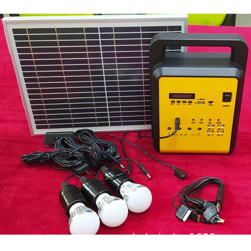 10W家用太陽能電池板發(fā)電小型系統(tǒng)照明燈擺地攤燈光伏發(fā)電設(shè)備機